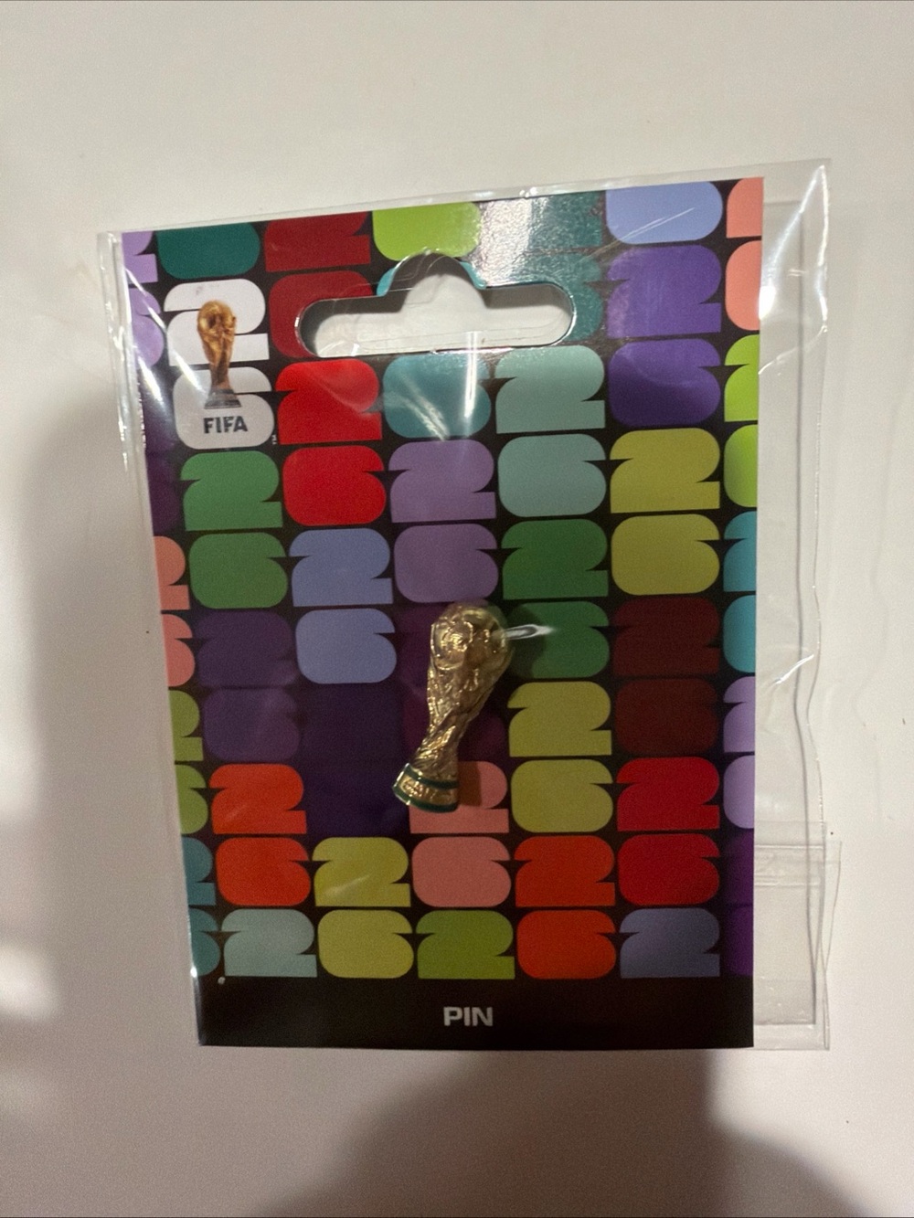 World Cup Gold Trophy Enamel Pin - Gold